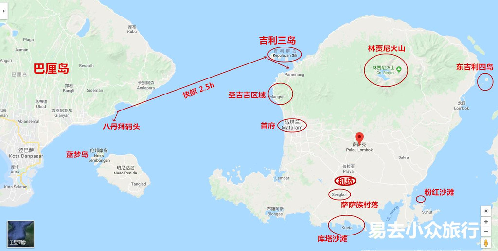西隔龙目海峡同巴厘岛相望,东以阿拉斯海峡与松巴哇岛相邻,北滨巴厘海